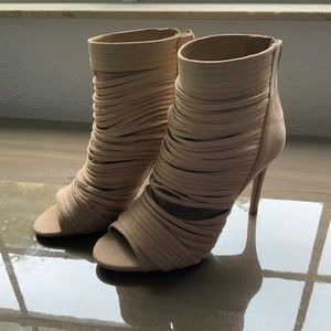 BCBGeneration Women’s Elle Dream Fabric Peep Toe Ankle Booties 6.5